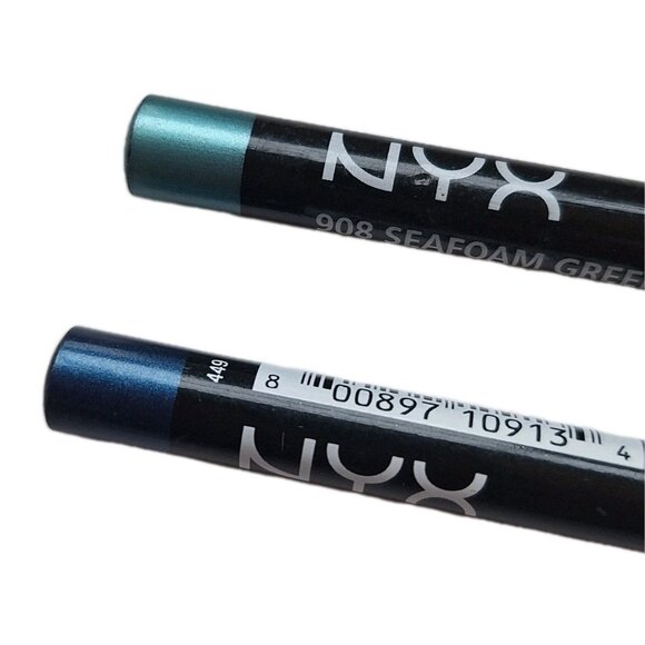 NYX EYELINER PENCILS *2 SEAFOAM GREEN AND SAPPHIRE BLUE - Picture 2 of 3